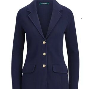 Lauren Ralph Lauren Sweater-Knit Blazer Navy- size S new with tags